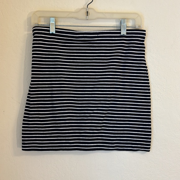 H&M Basic Navy Blue and White Striped Mini Skirt Bodycon S - Picture 5 of 5